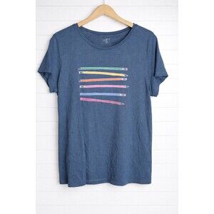 Loft Blue Gray T -Shirt Pencils Teacher Cotton XL